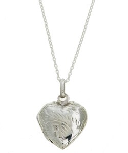 Sterling Silver Engraved Heart Locket