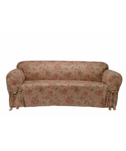 Ultimate Suede Floral Print Loveseat Slipcover