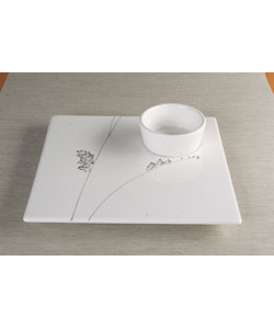 Vanilla Blackberry Square Tray with Bowl