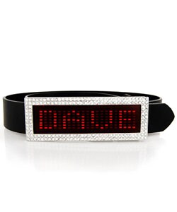Faux Stone Unisex Belt Buckle with Red LED Display