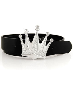 Unisex Crown Belt Buckle with Stones
