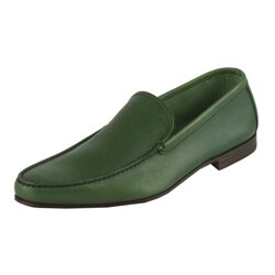 Prada Men's Green Leather Loafers