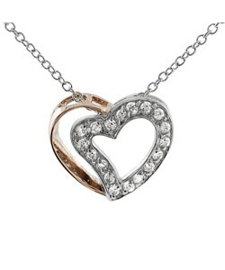 Sterling Silver CZ Heart Necklace