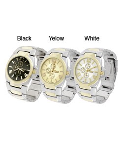 Geneva Platinum Men's Metal Link Watch