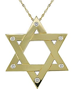 14k Gold 1/8ct TDW Diamond Star of David Necklace (G-H-I, I1)