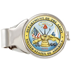 American Coin Treasures Silvertone JFK Army Money Clip