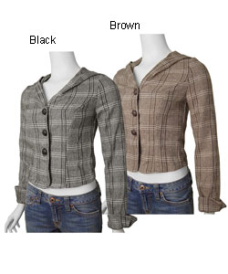 Cat Walk Junior's Long-sleeve Tweed Hooded Blazer