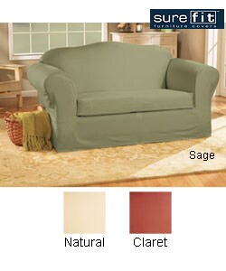 Sure Fit Cotton Classic Two-piece Loveseat Slipcover