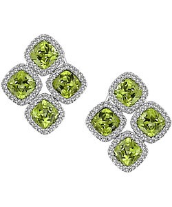 14k Gold Peridot 1/2ct TDW Diamond Earrings (H-I-J, I1-2)