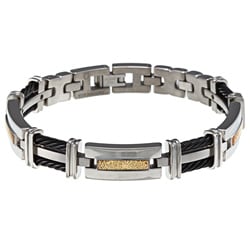 Men's Titanium and Braided Cable Bracelet