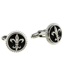 Men's Titanium Fleur de Lis Cuff Links (18 mm)