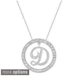 Icz Stonez Sterling Silver Cubic Zirconia Initial Necklace