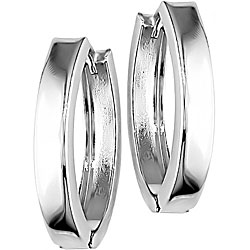 10k White Gold Hoop Earrings
