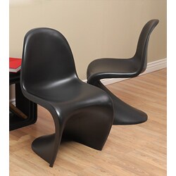 Flowform Stackable Black Chairs (Set of 2)