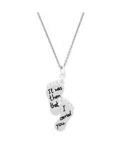 Sterling Silver Inspirational Footprints Necklace