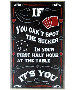Spot the Sucker Wooden Poker Sign