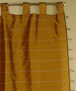 Mustard Jute Stripe Curtain Panel (India)