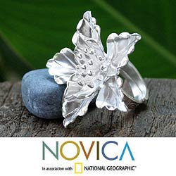 Sterling Silver Ring 'Oleander Exotic' (Thailand)