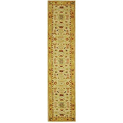 Handmade Tribal Ivory/ Gold Wool Runner (2'3 x 12')