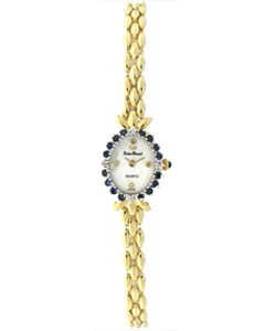 Lucien Piccard 14k Gold Sapphire and Diamond Watch
