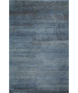 Hand-tufted Luxor Blue Wool Runner Rug (2' x 7'6)