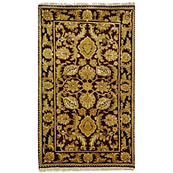 Hand-knotted Burgundy/ Black Treasures Wool Rug (3' x 5')