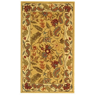 Handmade Paradise Ivory Wool Rug (2'9 x 4'9)