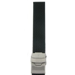 Black Silicone Rubber 18mm Watch Band