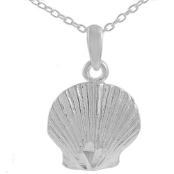 High Polish Sterling Silver Medium Scallop Necklace