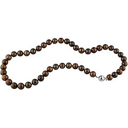 New York Pearls Cultured New York Pearls Brown FW Pearl Necklace (8-9mm)