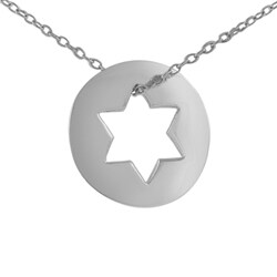 Sterling Silver Star of David Cutout Necklace