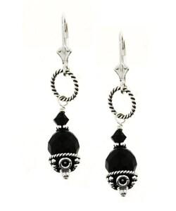 Charming Life Sterling Silver Black Onyx Drop Earrings