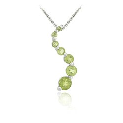 Glitzy Rocks Sterling Silver and Peridot Journey Necklace