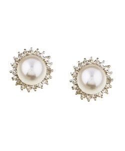 14k Gold Pearl and 1/4ct TDW Diamond Earrings