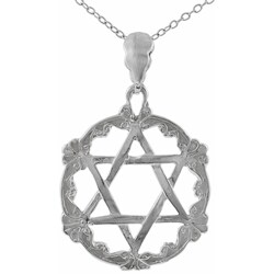 Sterling Silver Star of David Circle Necklace