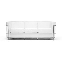 LC White Leather Sofa