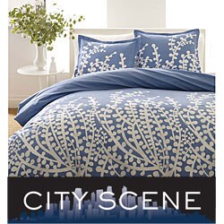 City Scene Branches French Blue 7-piece Bed in a Bag with Sheet Set