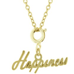 Goldtone Happiness Charm Necklace