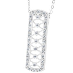 Sterling Silver Antique Inspired CZ Pendant