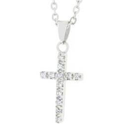 Sterling Silver Cubic Zirconia Small Cross Pendant