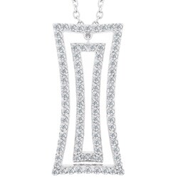 Sterling Silver Cubic Zirconia Symmetrical Pendant