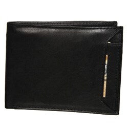 Kozmic Brand Men's Black Leather Bi-fold Wallet