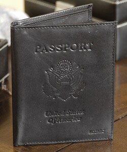 Kozmic Brand Black Leather Passport Cover