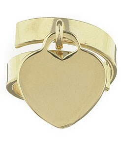 Caribe Gold 14k over Sterling Silver Heart Charm Ring