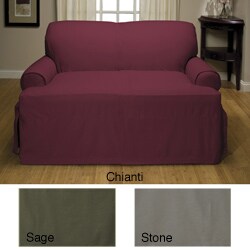Cotton Duck T-cushion Loveseat Slipcover