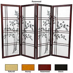 Wood and Rice Paper Bamboo Tree Shoji Screen (China)