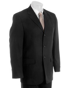 Claiborne Navy Solid Bengaline Men's Suit