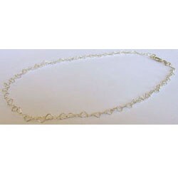 Delicate Sterling Heart Link Necklace (Israel)