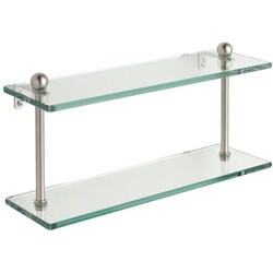 Double-tier 16-inch Tempered Glass Shelf
