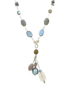 Charming Life Silver Grey Onyx and Pearl Necklace